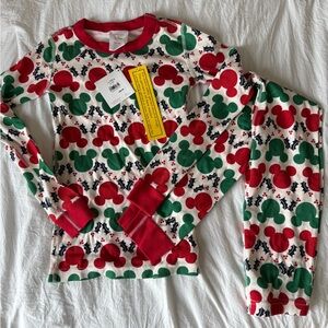 Hanna Andersson Mickey Mouse Pajamas Boys 10 140 cm Girls Christmas Disney Holly